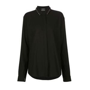 Anthony Vaccarello - Black Classical Shirt With Stud Collar - FR 36